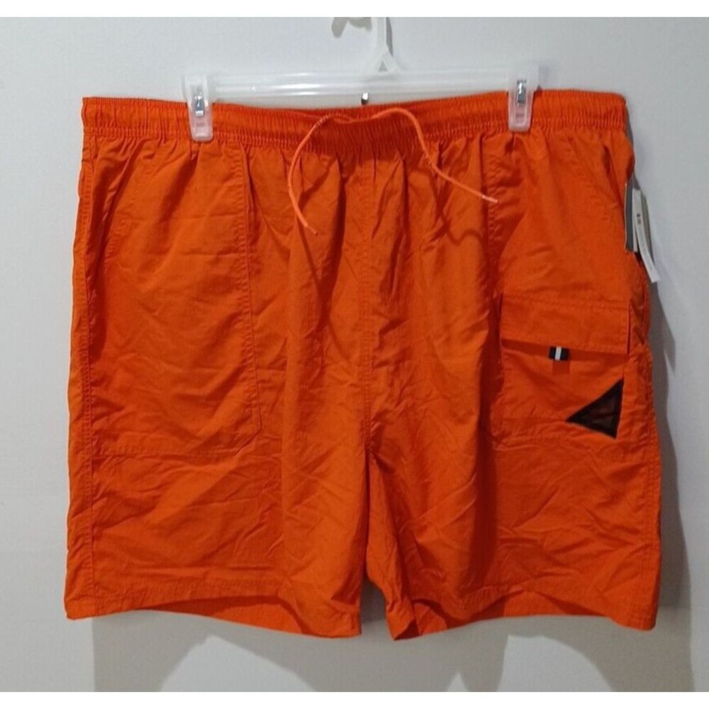 Croft & Barrow Mens Swimwear Board Shorts Orange XXL Lined Elastic Drawstrin NWT